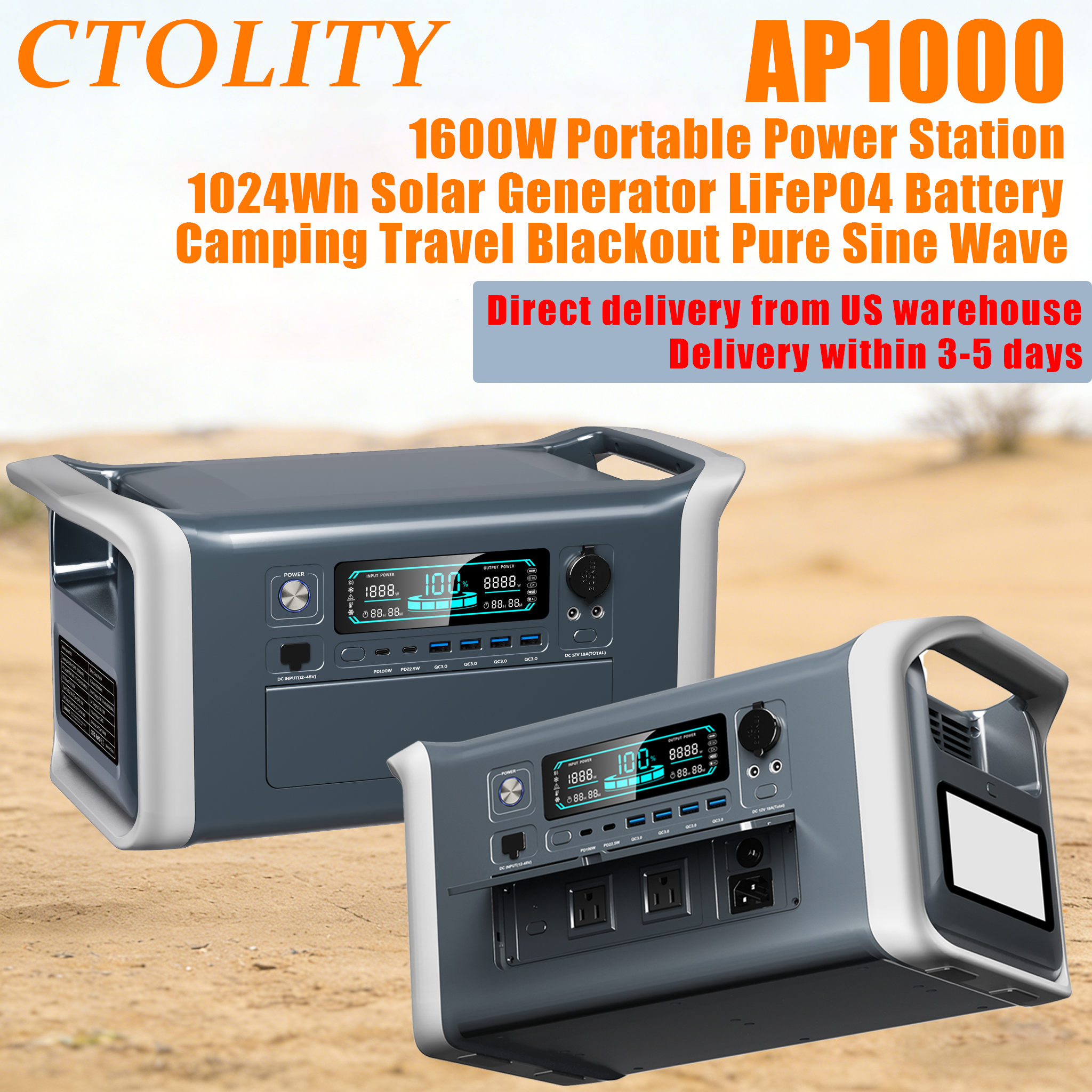 Outdoor Power Equipment Brands - CTOLITY 1600W Gray Shell Portable Generator