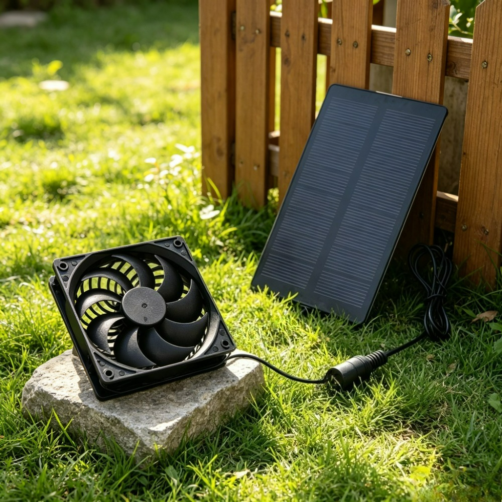 Outdoor Power Vent - Solar Powered Waterproof 12cm Exhaust Fan