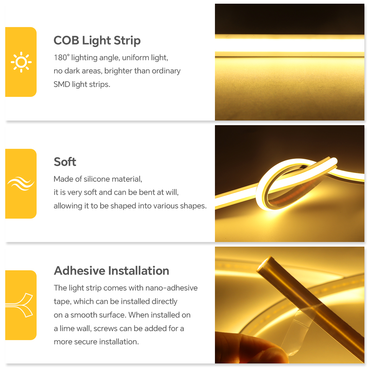 220V COB Led Strip High Densit - Power Switch Outdoor 리뷰 및 가격