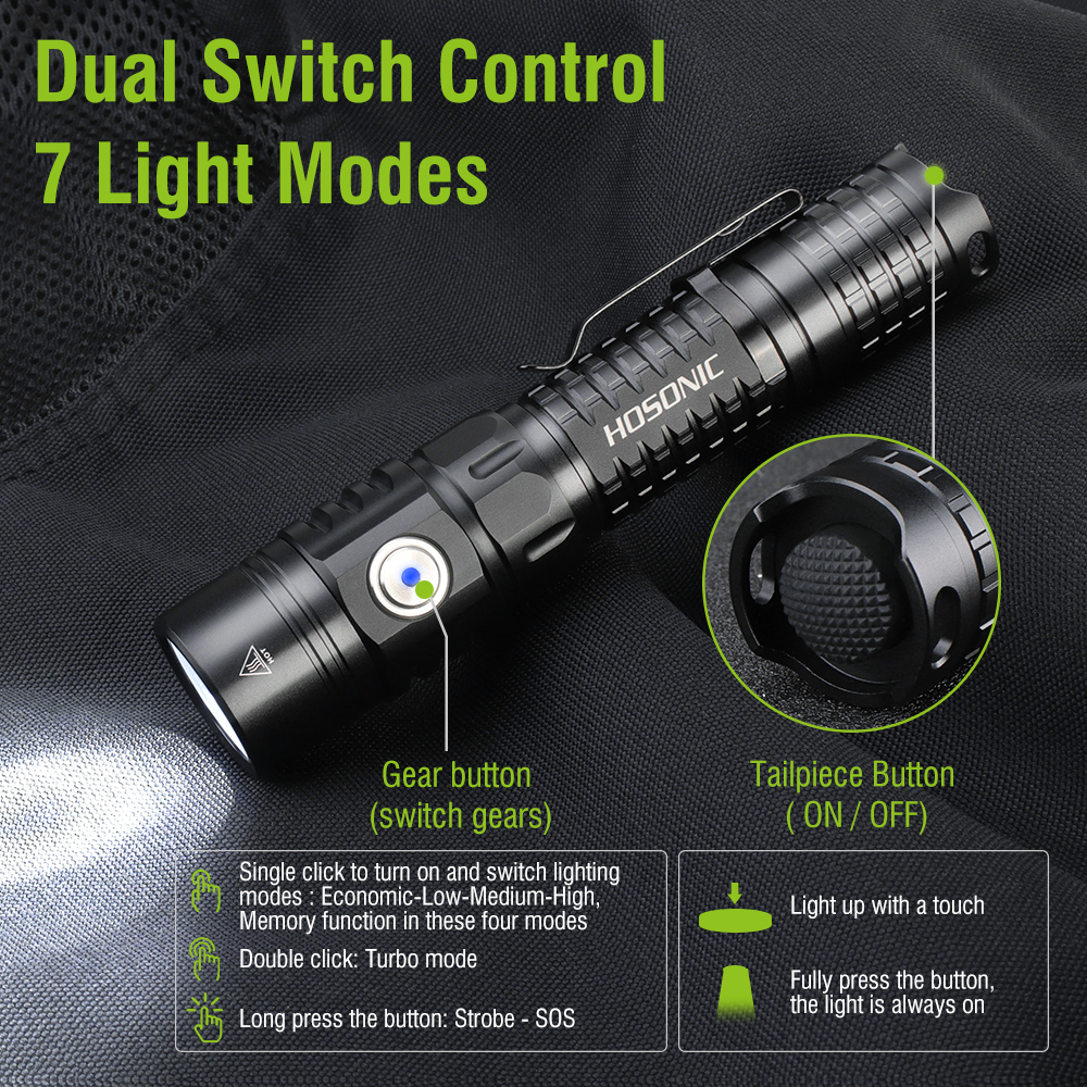 HOSONIC EC16 EDC Flashlight 17 - Power Switch Outdoor 리뷰 및 가격