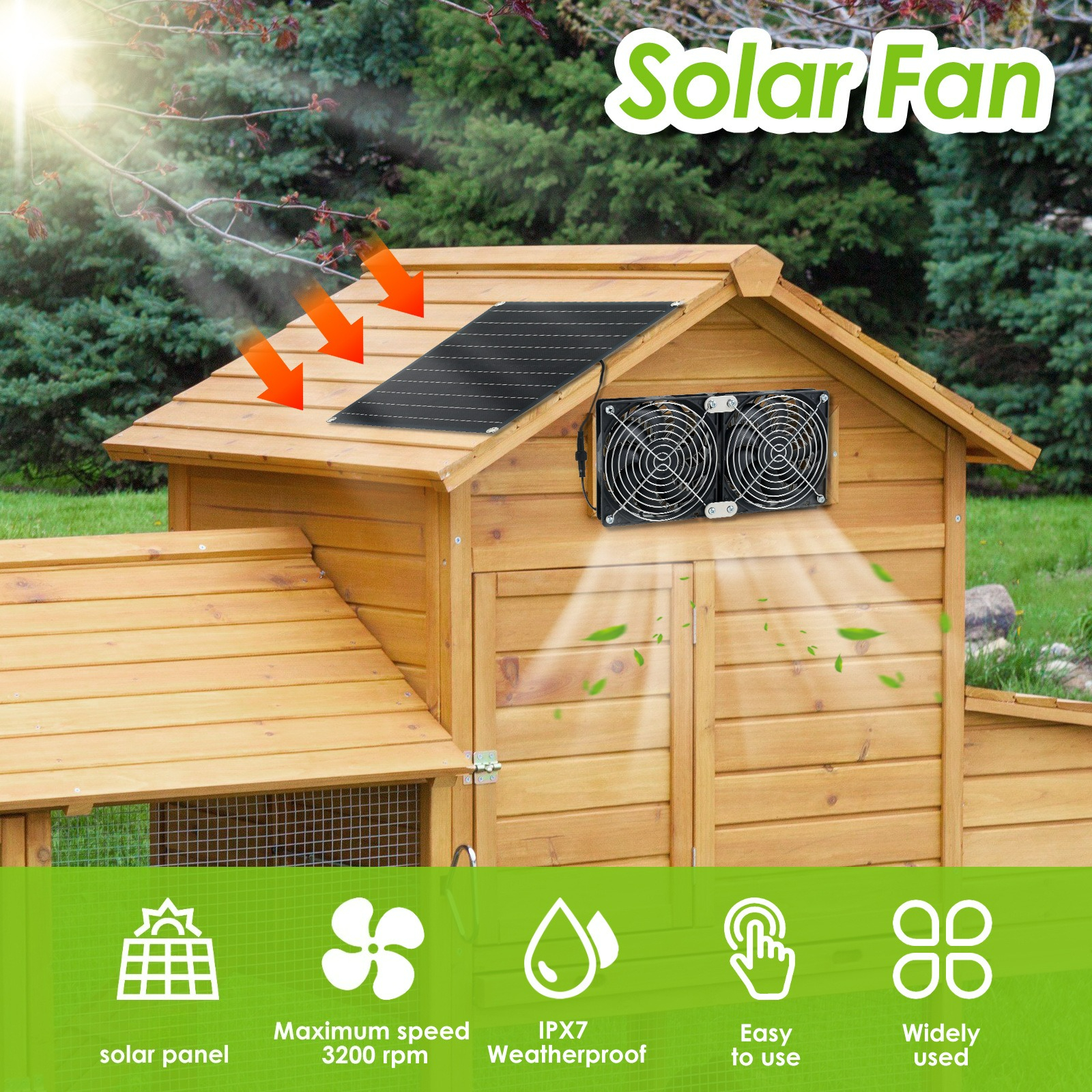 Durable IPX7 Waterproof Solar  - Outdoor Power Vent 리뷰 및 가격